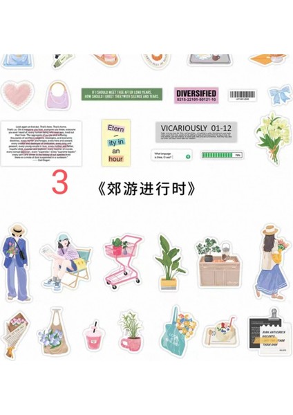 E4-Fırsat Urun 30 Adet Sticker Seti - Numara : 2 modelleri