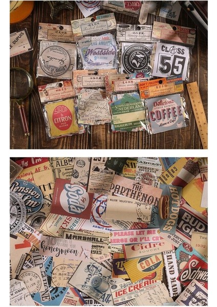 W7-50 Adet Retro Sticker B - Numara : 7