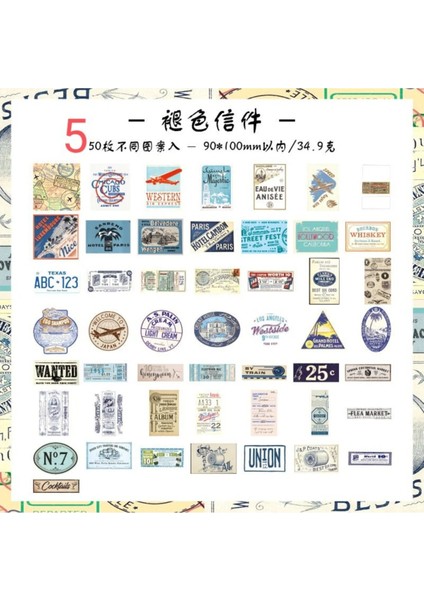 W7-50 Adet Retro Sticker B - Numara : 7 fiyatları