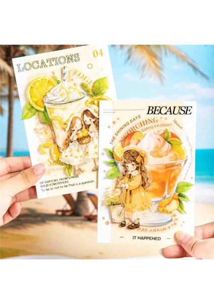 U9-10 Adet Yaz Kız Pet Sticker - Renk : Pembe indirimleri