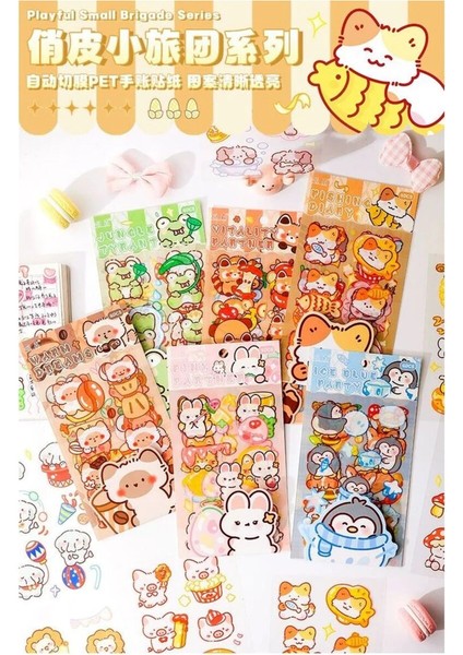 W2-4 Sayfa Kawaii Hayvalar Pet Sticker - Numara : 5