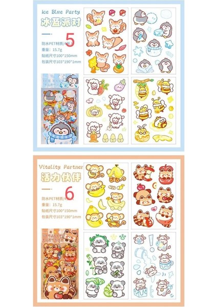 W2-4 Sayfa Kawaii Hayvalar Pet Sticker - Numara : 5 fırsatları