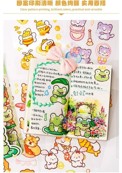W2-4 Sayfa Kawaii Hayvalar Pet Sticker - Numara : 5 indirimleri