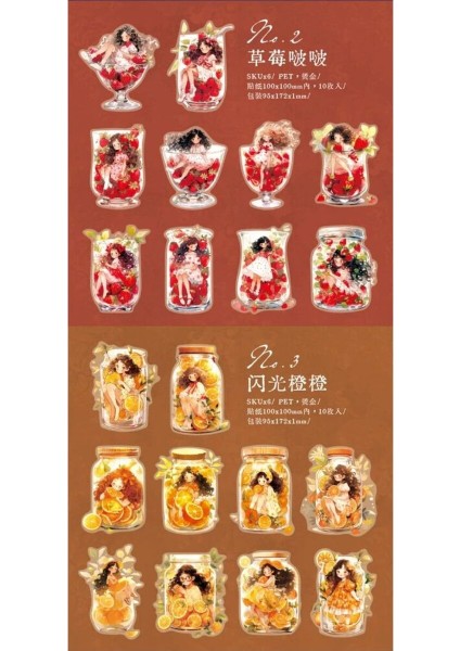 O7-10 Adet Hologramli Kız Pet Sticker - Numara : 3 fiyatları