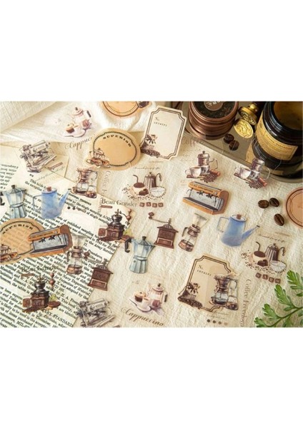 E2-30 Adet Kahve Temalı Pet Sticker - Numara : 4 indirimleri