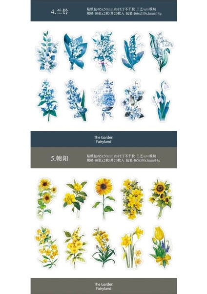 O10-FIRSAT Ürün 20 Adet Çiçek Pet Sticker - Numara : 1 fırsatları