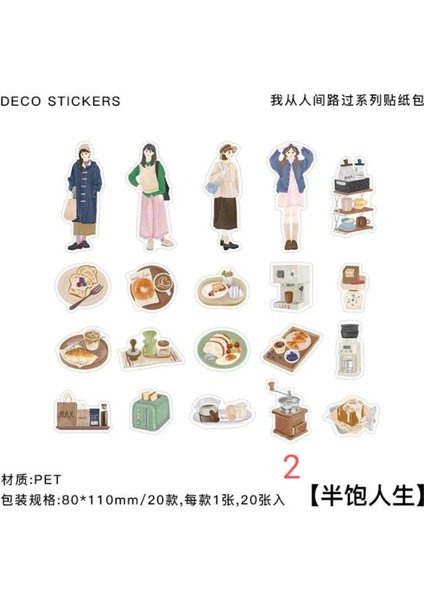 W3-20 Adet Kız ve Eşya Ajanda Sticker - Numara : 2 fiyatları