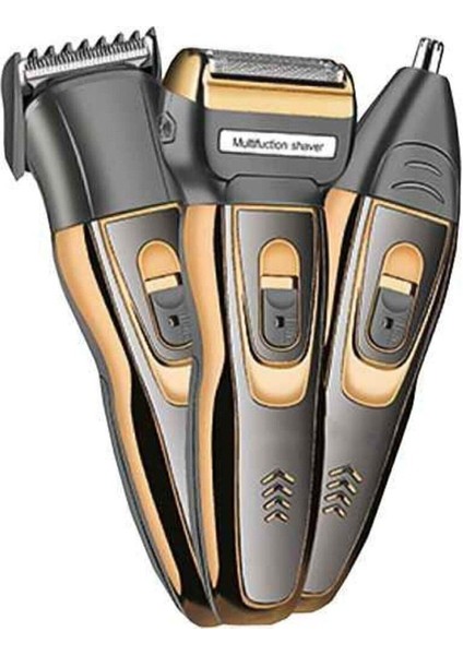 Şarjlı 3'ü Birlikte Erkek Bakım Seti: Saç, Sakal ve Burun Kılı Kesim