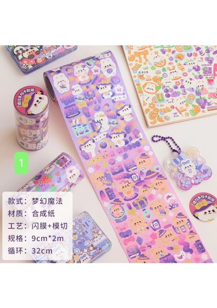 W6-32CM Hologramlı Kawaii Sticker B - Numara : 4