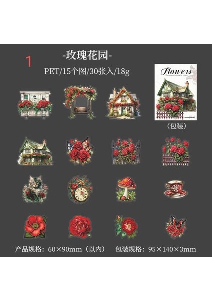 P13-30 Adet Pet Sticker - Numara : 4