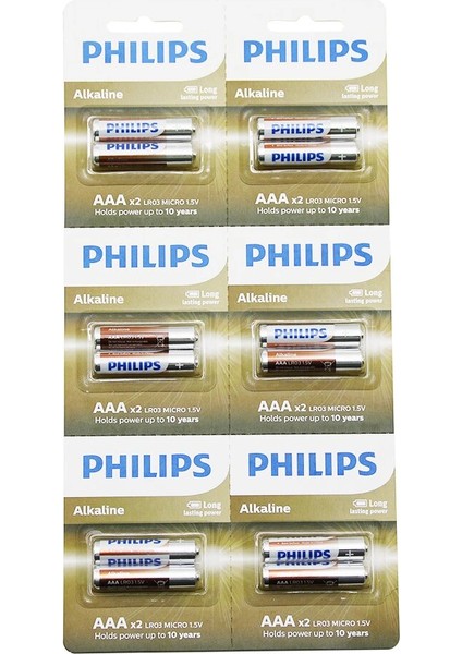 Phılıps Alkaline Ince - Aaa - 1.5V Pil 12PCS= 2li x 6 (5047)