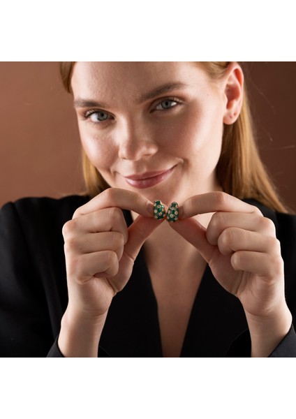 925 Gümüş Mineli Damla Küpe