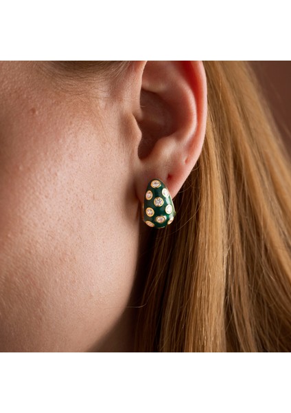 925 Gümüş Mineli Damla Küpe indirimleri