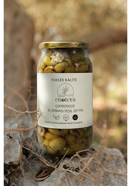 Çekirdeksiz Kırma Yeşil Zeytin 1000 ml