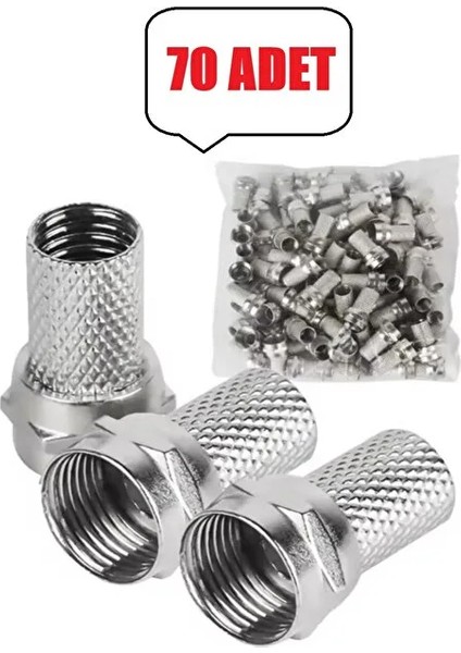 70 Adet Tv/uydu Anteni Koaksiyel Kablo F/f Konnektör Rg6 / U4 Uydu Anten Kablosu Vida Tipi Jak fiyatları