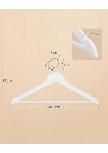 Songmıcs Ahşap Elbise Askıları, 10'lu Set, Masif Ahşaptan Elbise Askıları, Ceket Askıları, Omuz Bölgesinde Çentikler, Kaymaz, Ceketler, Gömlekler, 360° Döndürülebilen Kancalar Için, Be indirimleri