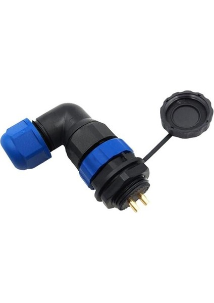 SD20 Su Geçirmez 2 Pin 20 mm Yuvarlak Konnektör 90° Dirsek