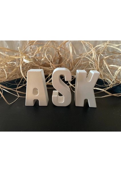 Dekoratif Taş Tozu Harf Ask Yazı