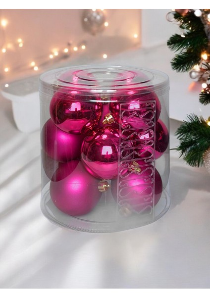 12'li Yılbaşı Ağacı Top Seti 6 cm - Ağaç Süsü (6 Parlak 6 Mat) Yılbaşı Dekorasyonu fırsatları