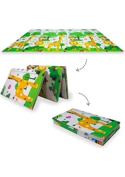 Katlanabilir Çift Taraflı Oyun Matı-Oyun Halısı 180X200X1 cm (Taşıma Çantalı)