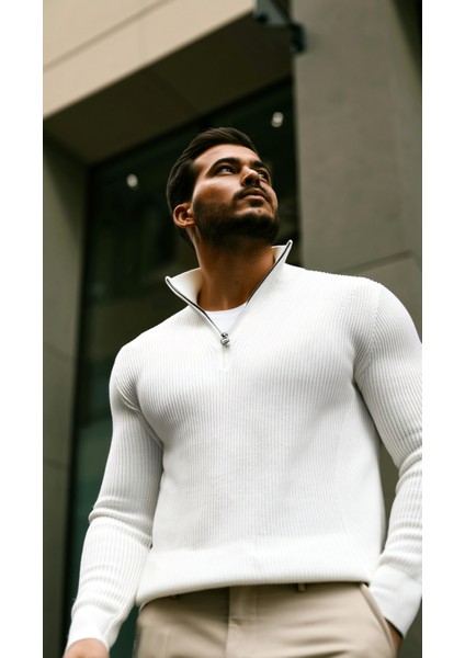 Erkek Balıkçı Zip Yaka Uzun Kollu Triko modelleri