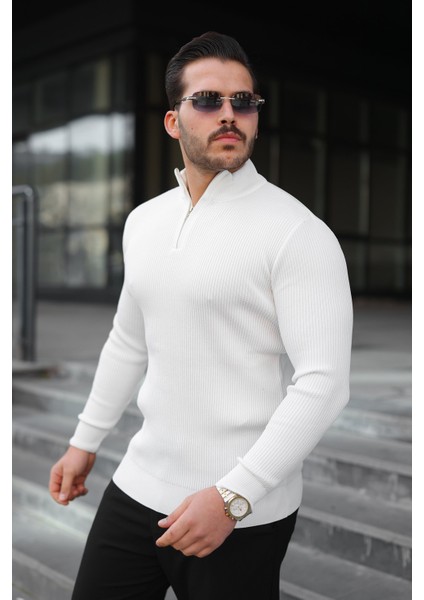 Erkek Balıkçı Zip Yaka Uzun Kollu Triko