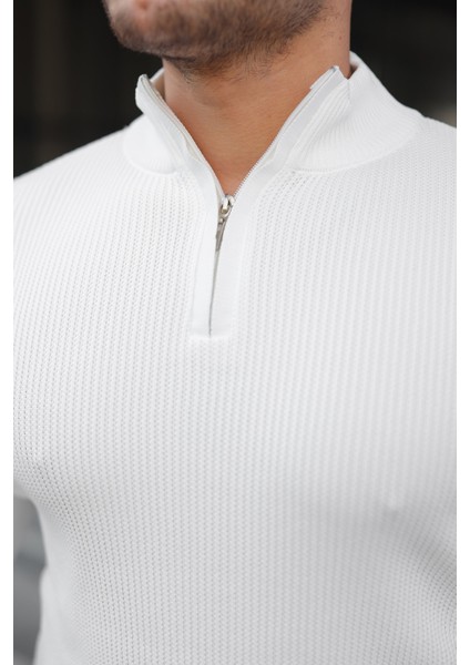 Erkek Balıkçı Zip Yaka Uzun Kollu Triko