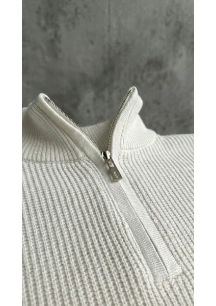 Erkek Balıkçı Zip Yaka Uzun Kollu Triko