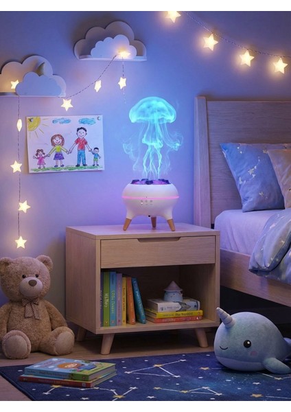 7ledli Denizanası Hava Nemlendirici 250ML Soğuk Sis Difüzörü Denizanası Volkan Gece Lambası Buharlık fiyatları