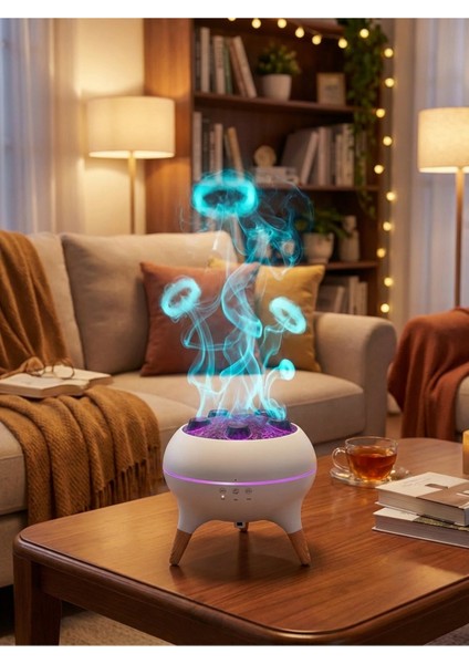 7ledli Denizanası Hava Nemlendirici 250ML Soğuk Sis Difüzörü Denizanası Volkan Gece Lambası Buharlık fırsatları