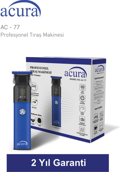 Titanyum Seramik Bıçaklı Profesyonel Sakal ve Ense Tıraş Makinesi
