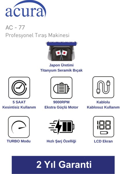 Titanyum Seramik Bıçaklı Profesyonel Sakal ve Ense Tıraş Makinesi fiyatları