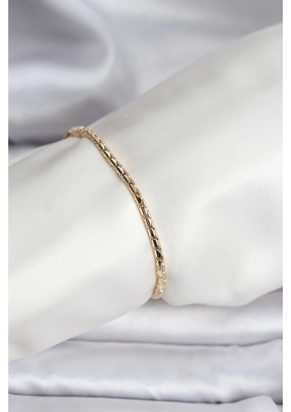 14K Renk Kaplama Zincirli cm Kadın Bileklik