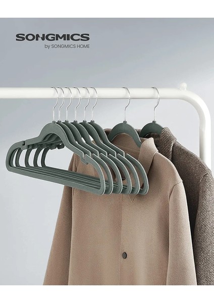 Songmıcs Kadife Elbise Askısı, 30NANLU Set, Askılar, Kaymaz, Omuz Bölgesinde Çentikler, Pantolon Köprüsü, 360 Dönebilen Kanca, Yer Tasarrufu Sağlar, Gri fiyatları