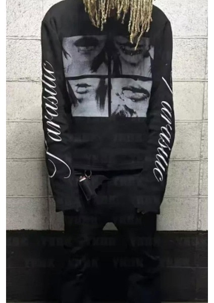 Siyah Paraesite Collage Y2K Unisex Sweatshirt fiyatları