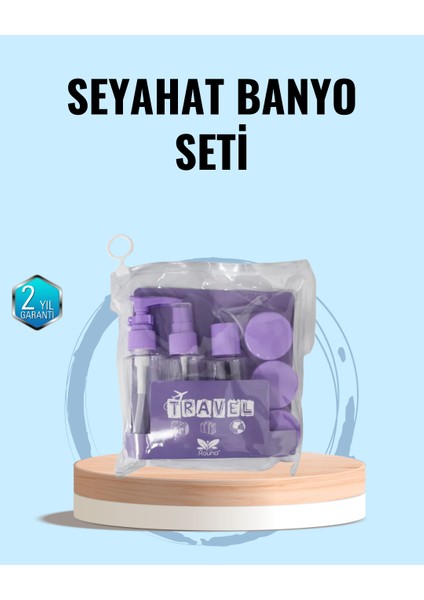 Taşınabilir 5’li Seyahat Banyo Seti Şampuanlık Sprey Krem Kutusu