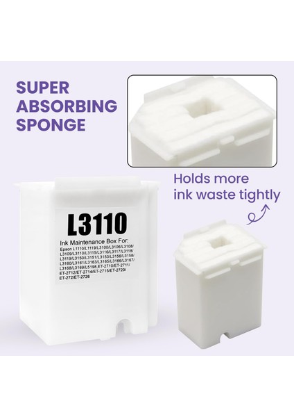 Epson 103 L3260 Yazıcı Süngerli Atık Mürekkep Tankı Atık Kutusu Waste Ink Pad 4 Adet fiyatları