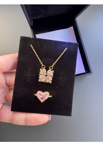Mıknatıslı Açılabilir Gold Kolye Yüzük Seti Çelik fırsatları