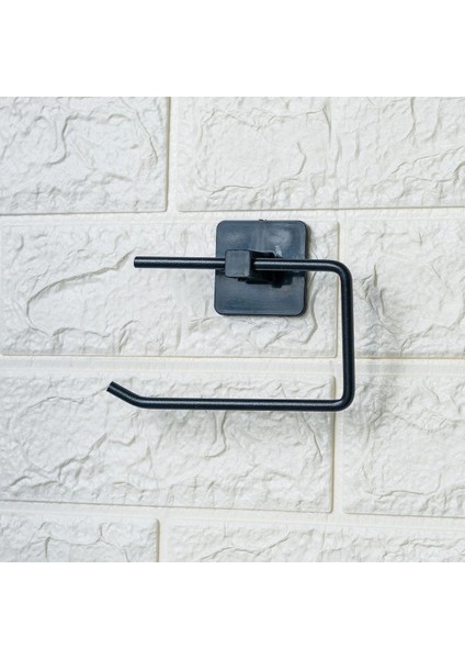 Kendiliğinden Yapışkanlı Siyah Paslanmaz Metal Kapaksız Tuvalet Kağıtlığı Aparatı modelleri