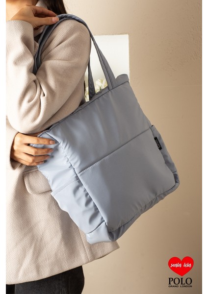 Orijinal Geniş Hacimli Su Geçirmez Puf Şişme Shopper Okul Spor Iş Için Büyük Boy Omuz ve Kol Çantası