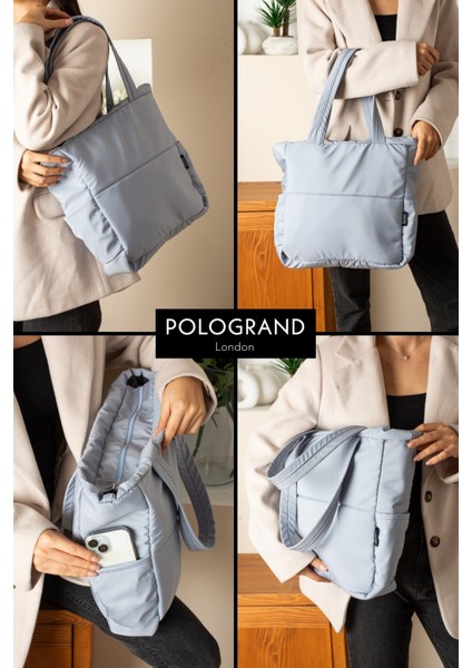 Orijinal Geniş Hacimli Su Geçirmez Puf Şişme Shopper Okul Spor Iş Için Büyük Boy Omuz ve Kol Çantası fiyatları