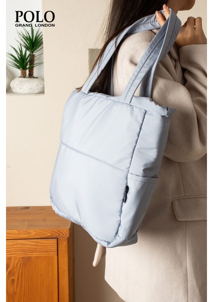 Orijinal Geniş Hacimli Su Geçirmez Puf Şişme Shopper Okul Spor Iş Için Büyük Boy Omuz ve Kol Çantası modelleri