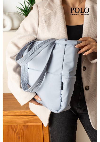 Orijinal Geniş Hacimli Su Geçirmez Puf Şişme Shopper Okul Spor Iş Için Büyük Boy Omuz ve Kol Çantası indirimleri