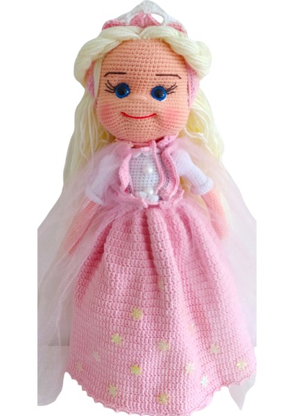 El Yapımı Pembe Elbiseli Elsa Bebek