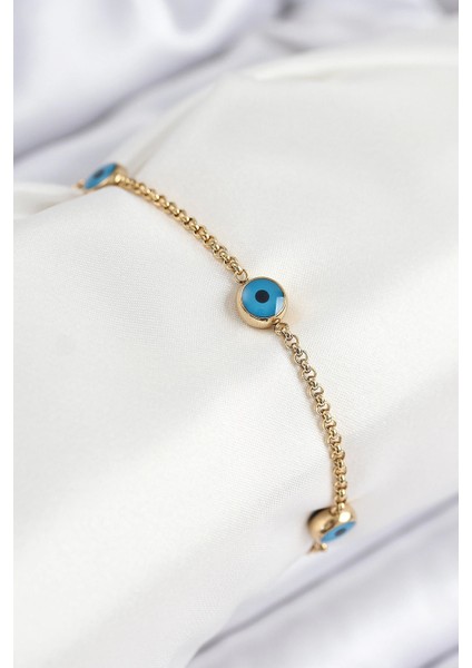 316L Çelik Nazar Boncuğu Renk Kadın Bileklik