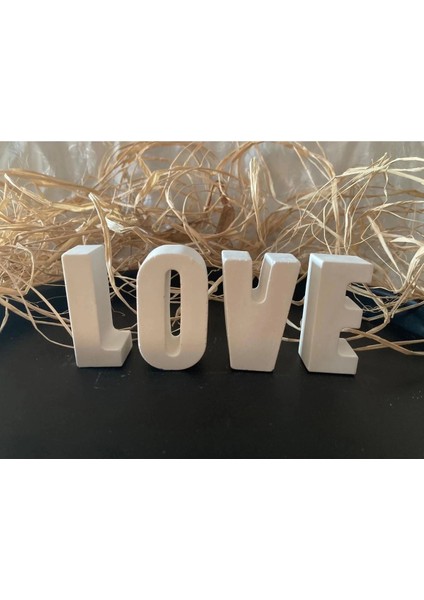 Dekoratif Taş Tozu Harf Love Yazı