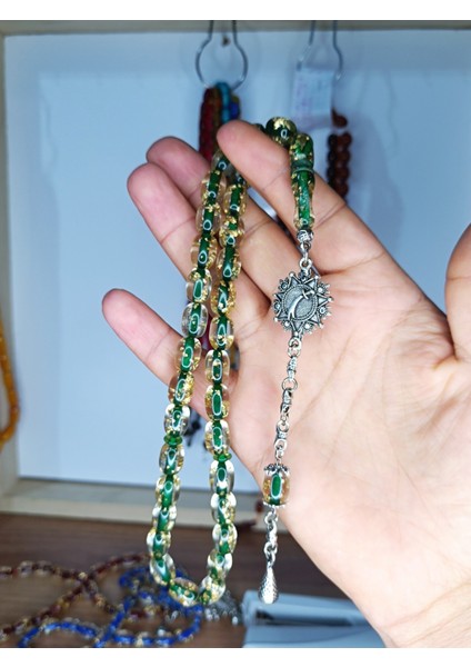 Alpaka Püskül Tasarım Altın Varaklı Tesbih