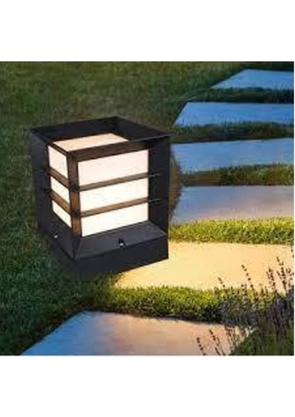 Lara Kare Siyah Panjurlu Bahçe Armatürü Pvc Gövde 1XE27 / Akviva fiyatları