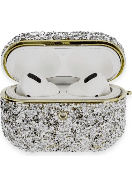 Airpods Pro 2 (2.nesil) Luz Taşlı Kılıf - Mavi