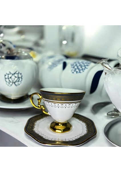 Porselen Ayaklı Fincan Takımı 6lı 90 cc (RSY-245)